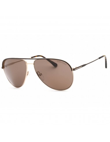 Tom Ford Unisex Sunglasses - Dark Brown/Other Metal Pilot Full Rim | FT0466 50J 2023