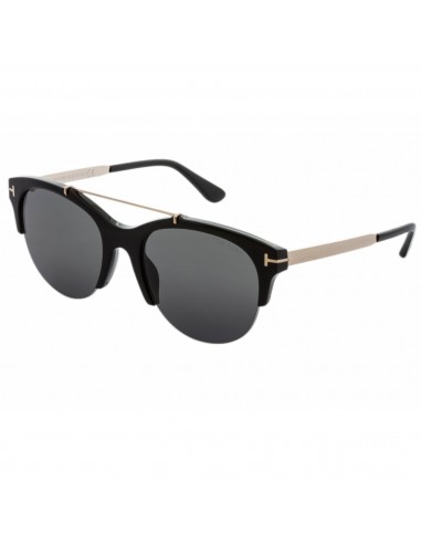 Tom Ford Women's Sunglasses - Shiny Black Pilot Frame Smoke Mirror Lens | FT0517 01A Economisez 