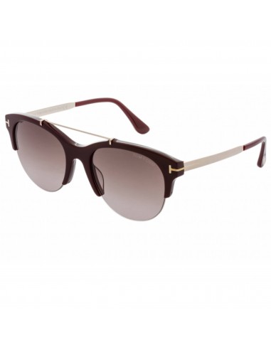 Tom Ford Women's Sunglasses - Shiny Bordeaux Plastic Pilot Shape Frame | FT0517 69T Livraison rapide