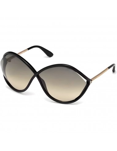 Tom Ford Women's Sunglasses - Shiny Black Plastic Oversized Full Rim | FT0528 01B solde