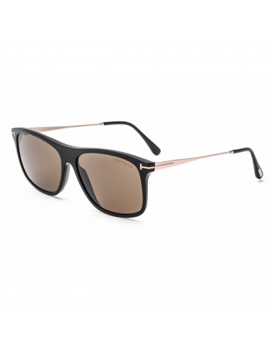 Tom Ford Women's Sunglasses - Shiny Black Acetate Square Frame Brown Lens | FT0588 01E france