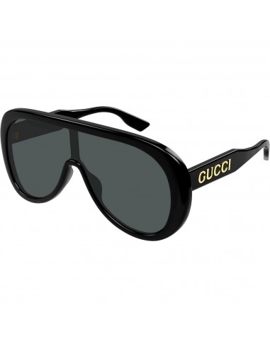 Gucci Men's Sunglasses - Black Shield Full Rim Plastic Frame Grey Lens | GG1370S 001 de la marque