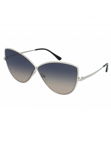 Tom Ford Unisex Sunglasses - Shiny Palladium Frame Gradient Smoke Lens | FT0569 16B Pour