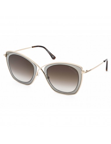 Tom Ford Unisex Sunglasses - Grey Mirrored Metal Butterfly Shape Frame | FT0605 50K 50-70% off 