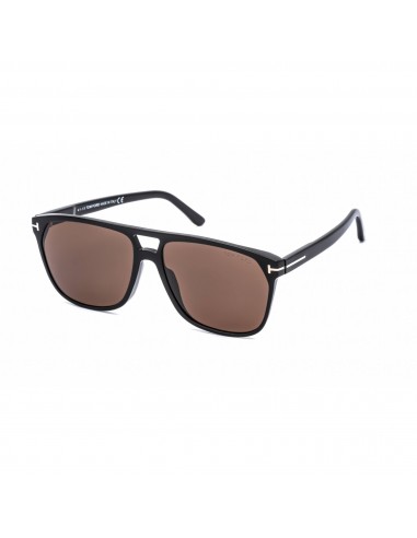 Tom Ford Men's Sunglasses - Shiny Black Metal Pilot Frame Brown Lens | FT0679 01E de technologie