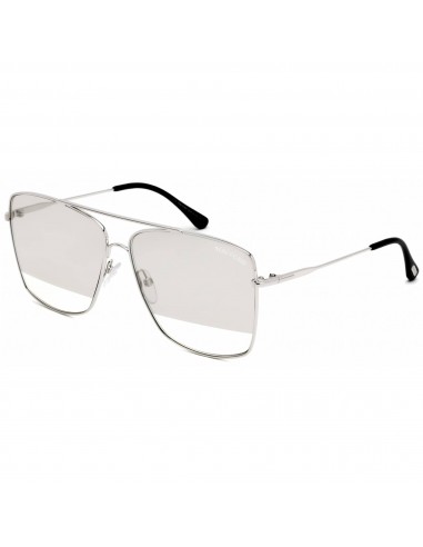 Tom Ford Unisex Sunglasses - Shiny Rhodium Pilot Frame Smoke Mirror Lens | FT0651 18C destockage