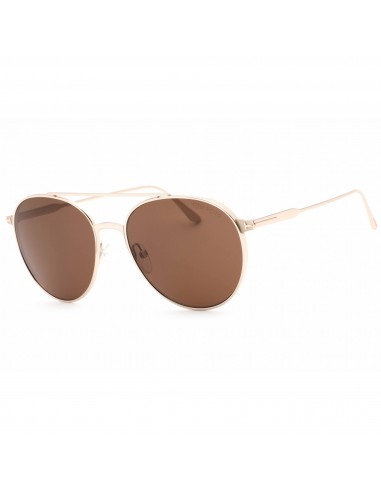 Tom Ford Men's Sunglasses - Shiny Rose Gold Pilot Frame Brown Lens | FT0691 28E des créatures d'habitude