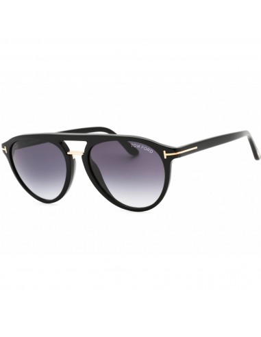 Tom Ford Men's Sunglasses - Shiny Black Pilot Frame Gradient Blue Lens | FT0697 01W une grave pollution 