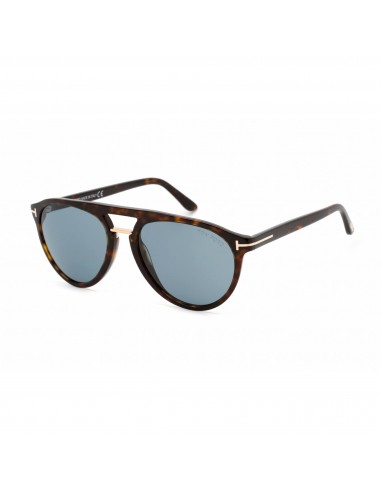 Tom Ford Men's Sunglasses - Dark Havana Plastic Pilot Frame Blue Lens | FT0697 52V Faites des économies