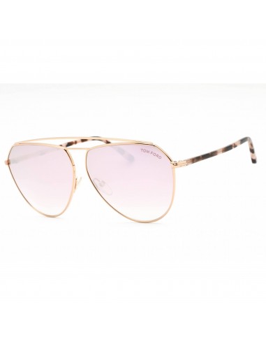 Tom Ford Unisex Sunglasses - Shiny Rose Gold Metal Pilot Shape Frame | FT0681 28Z shop