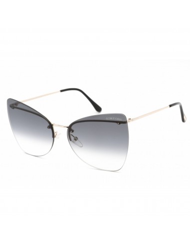 Tom Ford Unisex Sunglasses - Shiny Rose Gold Frame Gradient Smoke Lens | FT0716 28B Fin de série