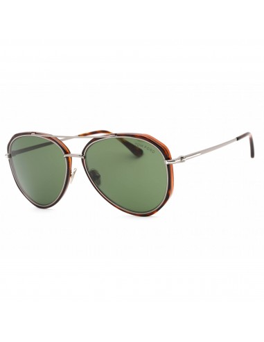 Tom Ford Women's Sunglasses - Havana Metal Pilot Shape Frame Green Lens | FT0749 54N pas cher chine