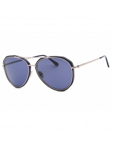 Tom Ford Unisex Sunglasses - Shiny Blue Metal Pilot Full Rim Frame | FT0749 90V à prix réduit toute l'année