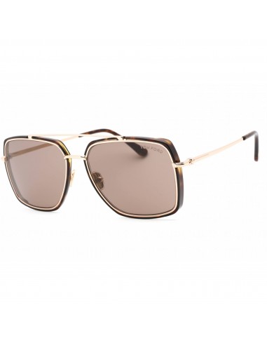 Tom Ford Men's Sunglasses - Dark Havana/Rose Gold Metal Pilot Frame | FT0750 52J ouvre sa boutique