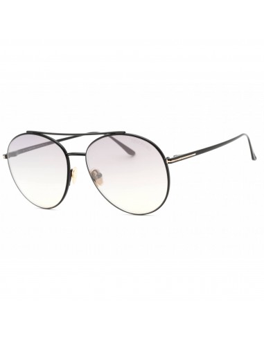 Tom Ford Women's Sunglasses - Shiny Black Metal Frame Smoke Mirror Lens | FT0757 01C livraison et retour toujours gratuits