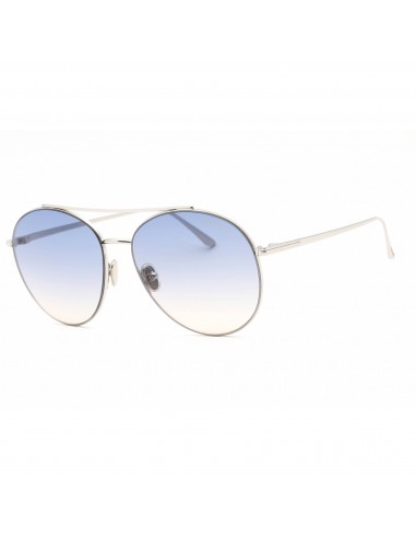 Tom Ford Unisex Sunglasses - Shiny Palladium Metal Pilot Shape Frame | FT0757 16P de France