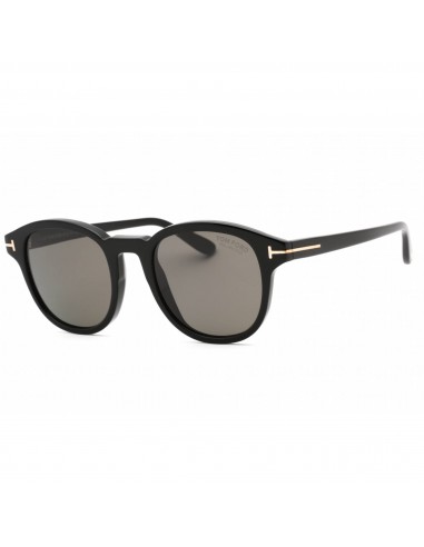 Tom Ford Men's Sunglasses - Shiny Black Plastic Oval Shape Full Rim Frame | FT0752 01D pas cher 