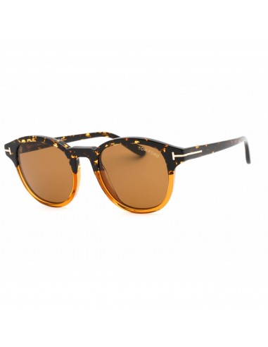 Tom Ford Women's Sunglasses - Coloured Havana Plastic Oval 52mm Frame | FT0752 55E brillant des détails fins