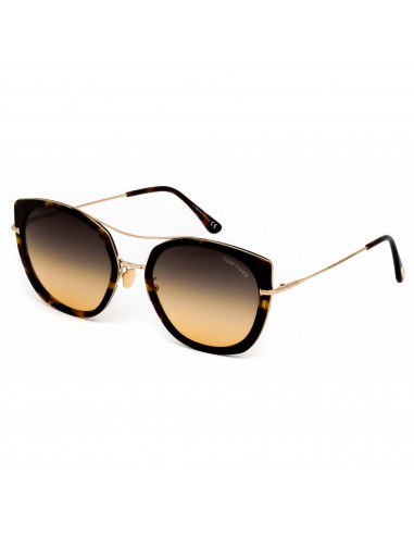 Tom Ford Women's Sunglasses - Coloured Havana Plastic Cat Eye Frame | FT0760-F 55B Véritable concentré