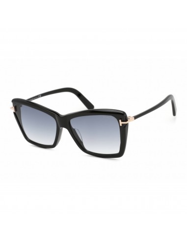 Tom Ford Women's Sunglasses - Shiny Black Plastic Cat Eye Shape Frame | FT0849-F 01B de votre