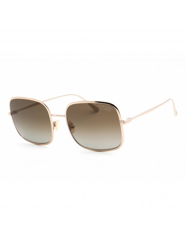 Tom Ford Women's Sunglasses - Shiny Rose Gold Metal Rectangular Frame | FT0865 28H de pas cher