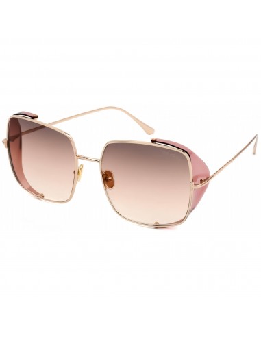 Tom Ford Women's Sunglasses - Shiny Rose Gold Metal Square Shape Frame | FT0901 28F de France