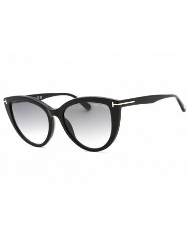 Tom Ford Women's Sunglasses - Shiny Black Plastic Cat Eye Shape Frame | FT0915 01B Fin de série