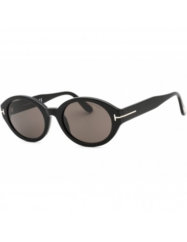 Tom Ford Women's Sunglasses - Shiny Black Plastic Oval Frame Smoke Lens | FT0916 01A pas cheres