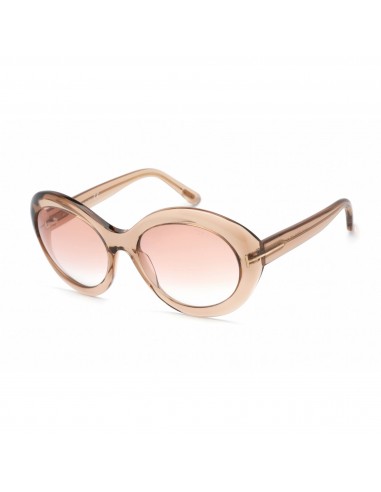 Tom Ford Women's Sunglasses - Shiny Light Brown Plastic Oval Shape Frame | FT0918 45T pas chere