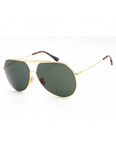 Tom Ford Men's Sunglasses - Shiny Deep Gold Metal Pilot Shape Frame | FT0926 30N est présent 