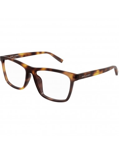 Saint Laurent Unisex Eyeglasses - Havana Rectangular Frame Demo Lens | SL505F 003 pas cher 