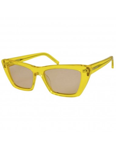 Saint Laurent Women's Sunglasses - Yellow Plastic Frame Brown Lens | SL276MICA 027 Livraison rapide