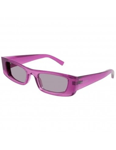 Saint Laurent Unisex Sunglasses - Pink Rectangular Shape Frame Violet Lens | SL553 003 livraison et retour toujours gratuits