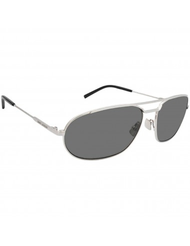 Saint Laurent Men's Sunglasses - Silver Metal Oval Shape Frame Grey Lens | SL561 002 Dans la société mordern