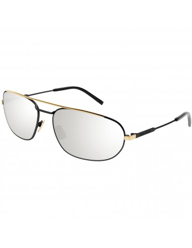 Saint Laurent Men's Sunglasses - Black Metal Oval Shape Frame Silver Lens | SL561 003 vente chaude votre 